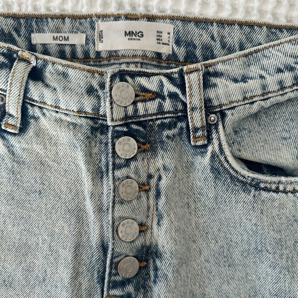 Mango MNG MOM Denim Jeans Button Fly - Picture 5 of 7